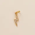 Elegante ciondolo a saetta dorato con cristalli scintillanti per gioielli o borse - Pendaglio Fulmine / Oro