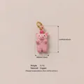 Süßer rosa Emaille Schwein Anhänger aus hochwertigem Kupfer für die DIY Schmuckherstellung - Schweineanhänger