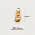 Stainless steel fox charm with floral pattern, 15mm x 8mm size and weight details - Pendant Only (Without Chain) - Hat Fox