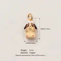 Detalle de lindo dije de perro con dimensiones 18mm x 16mm e info de material cobre - Colgante de Perro Lindo