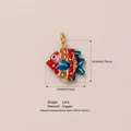 Colgante de pez tropical de colores hecho en cobre con especificaciones de tamaño y peso - Colgante de Pez Rojo y Azul