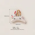 Hand-painted white rabbit pendant charm with gold ring and dimension measurements info - White Rabbit Pendant