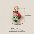 Ciondolo volpe dipinto a mano in smalto e rame con dettaglio cuore per gioielli DIY - Stile 2 Pendente Volpe