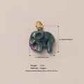 Colgante de elefante vintage en cobre verde azulado, 17 mm para joyería DIY. - Solo Colgante (Sin Cadena) / Colgantes