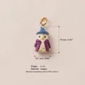 Niedlicher Vogel-Tieranhänger mit blauem Hut und lila Umhang für DIY-Schmuck - Nr. 5 Magische Zauberer Eule Anhänger / 19x10.1mm