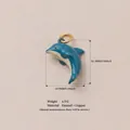 Exquisito colgante de delfín en esmalte azul para hacer joyas DIY base de cobre - Colgante de delfín