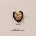 Colgante de resina facetada con forma de corazón marrón para joyería DIY 6x6mm. - Zirconia Marrón de Diciembre (Accesorio Único)