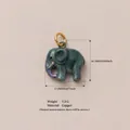 Dije de elefante de cobre verde para joyería DIY con medidas de tamaño y peso detalladas - Colgante De Elefante