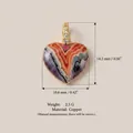 Hartvormige hanger met levendig geschilderd patroon en goudkleurige oogje voor DIY-sieraden - Nr.8 Zwart Rood Render Hart Hanger