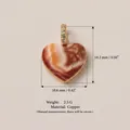 Elegante koperen hart hanger met gemarmerd emaille en kristallen, variant weergave - Nr.10 Koraal Hart Hanger