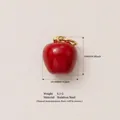 Mini red apple food fruit pendant in stainless steel for DIY cute jewelry accessories - Red Apple Pendant (3) / Red