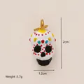 Colorful enamel skull pendant in 18k gold plated stainless steel for DIY jewelry - Skull