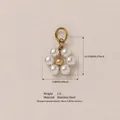 Eleganter Edelstahlperlen-Blumenanhänger mit 18 Karat Gold-Finish für DIY-Schmuckdesign - Perlenblume