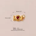 Elegante ciondolo in acciaio inossidabile dorato a forma di caramella con cuore rosso. - Forma di Caramella a Cuore Rosso