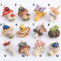 Collection of 12 colorful ceramic mushroom charms with insects and forest motifs. - Style 1 Red Mushroom Pendant Only (Without Chain)