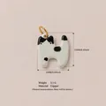 Colgante de gato vaquita en cobre, accesorio de joyería DIY de 11x14mm - Colgante Gato Azul y Blanco (6)
