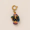 Colgante de pez de esmalte de colores en acero inoxidable chapado en oro de 18 quilates para joyas. - Pez Manchado Negro y Blanco