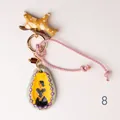 Unique hand-painted mushroom and portrait keychain bag charm accessory - Avocado Charm