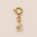 Colgante de concha marina en acero inoxidable chapado en oro de 18k vintage - Concha Blanca