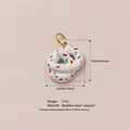 Colgante de pretzel de esmalte blanco con chispas de colores para joyería DIY, 12x16 mm. - 7-Colgante de Galleta