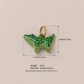 Colgante de cocodrilo verde moteado en acero inoxidable para joyería DIY - 8-Colgante de Cocodrilo