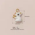 Lindo colgante de esmalte de koala accesorio de joyería DIY en cobre dorado - Colgante de Mapache No.8