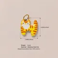 Lindo colgante de gato atigrado naranja en acero inoxidable 316 duradero para DIY - Colgante Gato Naranja Pequeño (10)