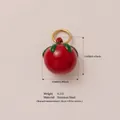 Schattige rode mini tomaat fruit hanger van roestvrij staal met gouden ophangring - Rode Tomaat Hanger (11) / Rood