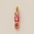 Pendentif géométrique élégant en acier inoxydable plaqué or 18 carats et émail rose - Zircon Coloré ① Rose