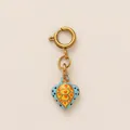 Colgante de tortuga marina de acero inoxidable dorado con esmalte azul y amarillo - Tortuga marina