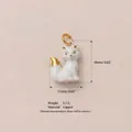Elegante dije de zorro blanco con detalles dorados para crear joyas artesanales - Colgante Zorro No 9