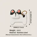 Lindo colgante de perro blanco y negro de acero inoxidable para hacer joyas de bricolaje - Colgante Bulldog Francés Moteado (11)