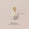 Ciondolo leopardo in ceramica con chiusura a moschettone in acciaio inossidabile oro 18k - Leopardo Bianco