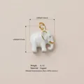 Colgante de elefante de esmalte blanco con detalles dorados de cobre para joyas DIY - Colgante de Elefante 2