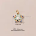Pendentif en forme d'étoile en acier inoxydable avec motif de lapin pour bijoux DIY - Pendentif Lapin à Motifs (10)