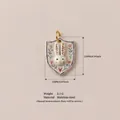 Pendentif lapin en forme de bouclier avec imprimés floraux, accessoire DIY acier - Pendentif Lapin à Oreilles Rouges