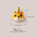 Emaillierter Fuchs-Anhänger aus Kupfer mit Maßangaben für die DIY-Schmuckherstellung - Nr. 7 Fuchs Anhänger / 14.3x12.4mm