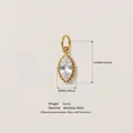 Marquise-geschliffener Kristallanhänger aus 18K vergoldetem Edelstahl, 15mm Größe - Marquise-Edelstein