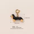 Elegante ciondolo bassotto in acciaio inossidabile placcato oro 18 carati, nero e focato, DIY - Cucciolo Nero