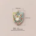 Pendentif bouclier lapin mignon pour bijoux DIY, accessoire en acier inoxydable - Pendentif Lapin Floral