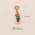 Ciondolo pappagallo colorato in acciaio inossidabile placcato oro 18K con misure - Pappagallo rosso