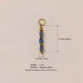 Pendente perline blu acciaio inossidabile oro dimensioni - Stile Perla Blu