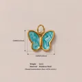 Colgante de mariposa de acero inoxidable chapado en oro 18K con esmalte azul, 16mm. - Colgante Solo No. 93 Mariposa de Esmalte Degradado Azul (Sin Cadena) / 16mm x 12mm / Azul