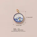 Detailed view of the 15mm stainless steel round charm with size measurements - No.3 Teapot Pendant