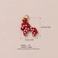 Decorative red copper horse charm with white hearts, dimensions 16.4mm by 14.0mm - Red Horse White Heart Pendant