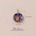 Detailed size and material specifications for checkered fruit stainless steel pendant - No.5 Lemon Pendant