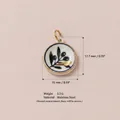 Macro detail showing size and weight of 18K gold plated stainless steel pendant - Fruit Style (No. 7) / 15mm / Gold