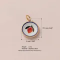 Handmade stainless steel fruit pattern bowl pendant charm in 18K gold plating for jewelry - No.10 Peach Fruit Pendant