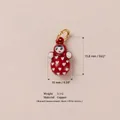 Macro view of red doll pendant charm showing dimensions 15.8mm by 10mm - Red Humanoid White Heart Pendant