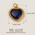 Dimensiones detallate y especificaciones de peso de este colgante de corazón en acero. - Colgante de corazón